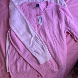 Old Navy Pink and white girls sweaters